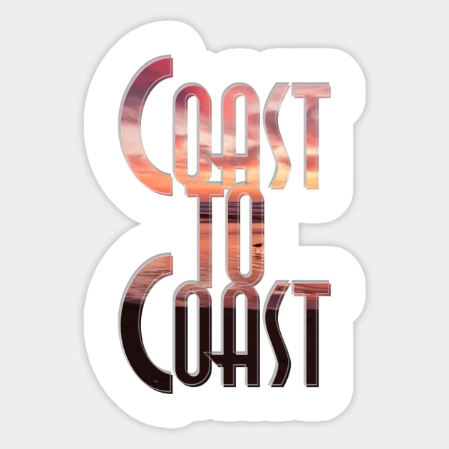 Coast to Coast Sticker by afternoontees